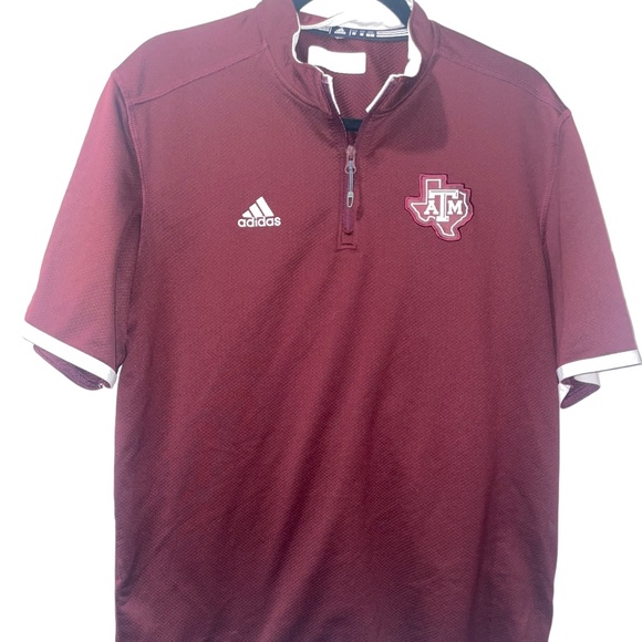 Men's Adidas Texas A&M Aggies University Climate Polo Shirt Top Sz M - Picture 1 of 4